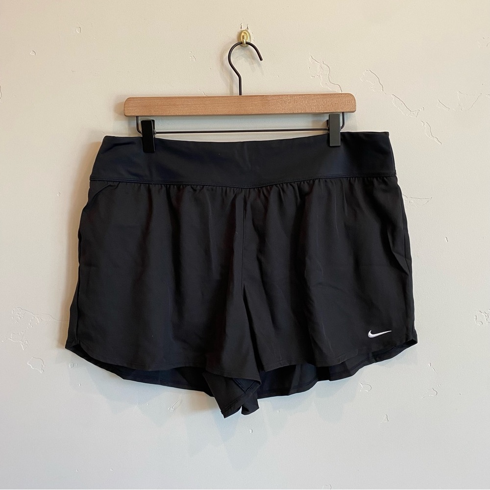 NIKE Black Swim Athletic Short Bottoms With Liner